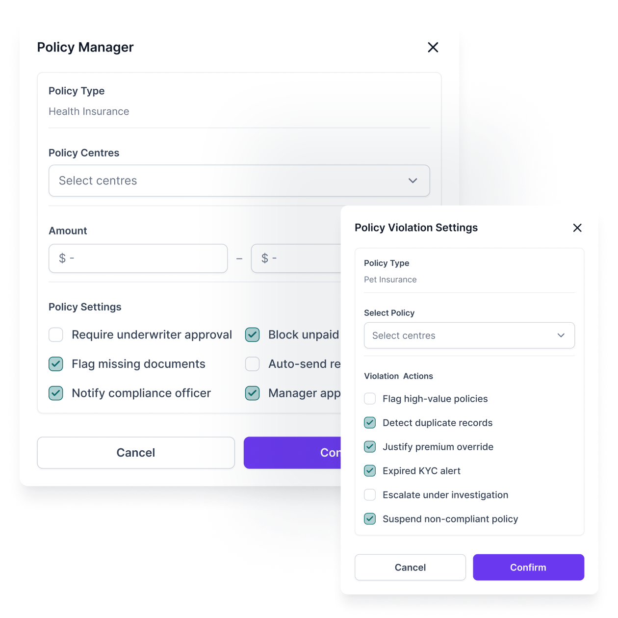 End-to-End Insurance Policy Management Software Mobile Graphic
