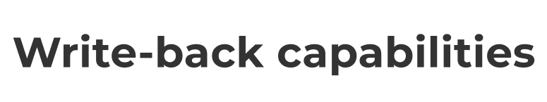 Write Back Capabilities